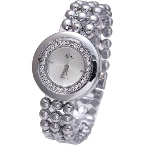 XQ002 G&D Womens Quartz Wristwatches Stainless Steel Relojes Mujer Luxury Crystal Dress Bracelet Watch Relogio Feminino