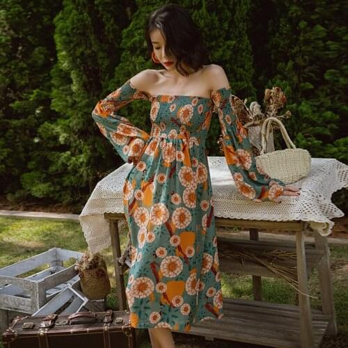 2020 strapless sexy shoulder waist dress summer Bali bohemian beach female seaside holiday dress