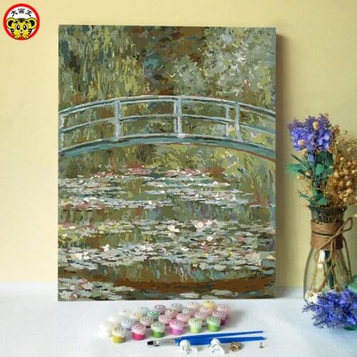 Painting by numbers art paint by number onet Japanese bridge a famous painting of its own color DIY handwork painting by number