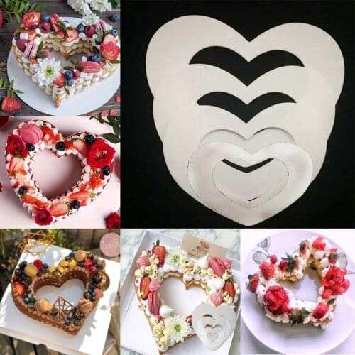 1PCS 10/12inch PET Plastic Heart Shape Star Cake Mold Cake Decorating Tools DIY Birthday Cake Design Bakeware Pastry Mold Tools