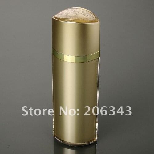 120ml gold Acrylic eye -shape bottle for lotion/emulsion/essence/serum/foundation/skin care cosmetic packing plastic bottle