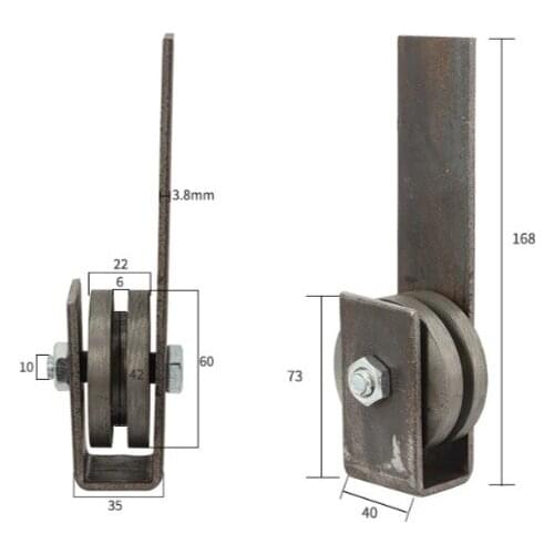 2pcs Wheel diameter:60mm Barn door sliding door rail lifting wheel（loading:300kgs)
