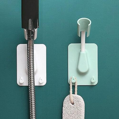 360 Degree Shower Head Bracket Adjustable Self-Adhesive Shower Seat Bracket Wall-Mounted With 2 Hook Racks SPA Shower Hanger