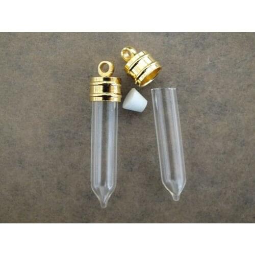 36x6mmBullet shaped glass bottle pendant ,Handmade pop necklace Small symbol of good wish art glass bottle pendant