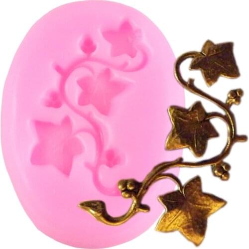 3D Grape Leaves Silicone Mold Leaf Cake Border Fondant Molds Cake Decorating Tools Candy Clay Chocolate Gumpaste Moulds