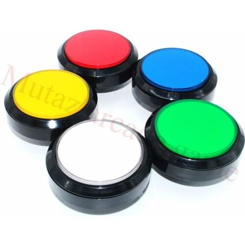 5Pcs 100mm Flat Round 12V illuminated LED arcade Push Button with Microswitch For JAMME MAME DIY Games Cabinets Vending machine