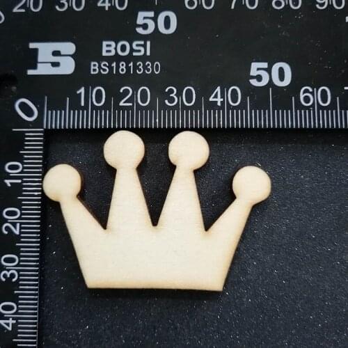 50pcs Blank Wood Crown Mini Wooden Veneer Angle DIY Craft Embellishment for Scrapbooking