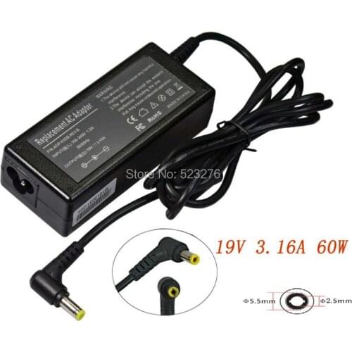 60W Adapter AC Power Charger For Fujitsu 19V 3.16A 60W 5.5*2.5mm laptop Adapter Brand New Free shipping