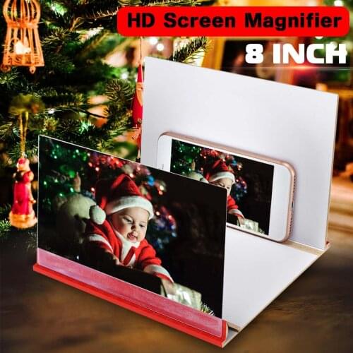 Wood 3D Screen Magnifier Amplifier for 8" Phone Mobile Screen Lightweight Folding Magnifying Glass Holiday Gifts Watch 3d Movies