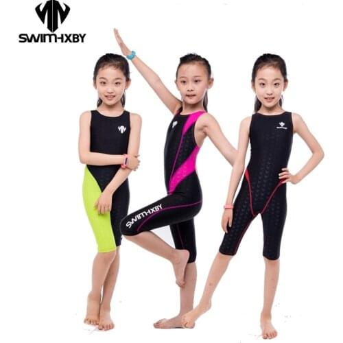 HXBY Kids Swimsuit Girls Swimwear Women One Piece Professional Competition Bathing Suit Womens Swimsuits Swimming Suit