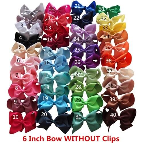 DIY Bows 6 inch Bow WITHOUT clips DIY Apparel Sewing Craft Ribbon Bow Supplies Hair Bow Headband Hair Accessories 40pcs/lot