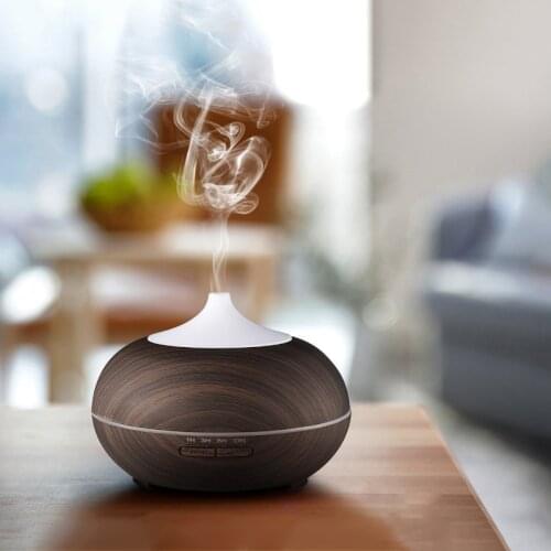Desktop Electric Wood Essential Oil Aroma Diffuser 550ML Colorful Light Ultrasonic Cool Mist Humidifier with Remote Controller