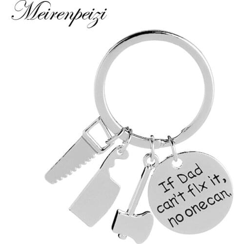 If Dad Can't Fix It No One Can Screwdriver Wrench Hammer Axe Saw Key Chain Ring Tool Charms Keychain Key Chain Gift for Dad