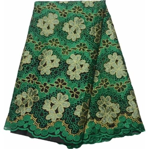 Hot African Lace Fabric For Dress nigerian lace fabric 2019 high quality lace with stones tulle lace fabric in 5yard