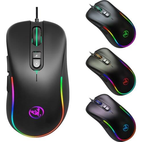 RGB Macro Programming Gaming Mouse 7 Keys 6400 DPI Wired Mouse for Computer ESports Games