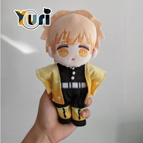 Demon Slayer Kimetsu No Yaiba Agatsuma Zenitsu 20cm Body Clothes Doll Plush Toy Stuffed Cute Collection Gift Limit Sa ZZ