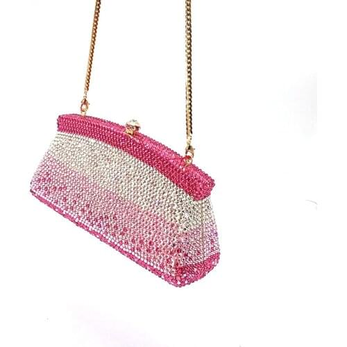 SMALL Elegant Bridal wedding party purses women evening party Classical bird rose diamonds full crystal small clutches