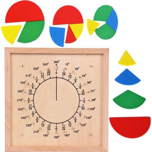 Montessori Fractions Math Toys Educational Learning Kids Boys Girls Juguetes De Madera Para Niños Educatief Speelgoed Kleuters