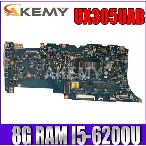 Akemy UX305UAB 8G/I5-6200U/AS 90NB0AB0-R00040 Motherboard For ASUS UX305UAB Laptop Mainboard 100% Tested