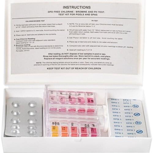 1 Set Of Swimming Pool Special Test Kit Accessories PH Liquid Inspection Quality Box Component Water Test Chlorine Water