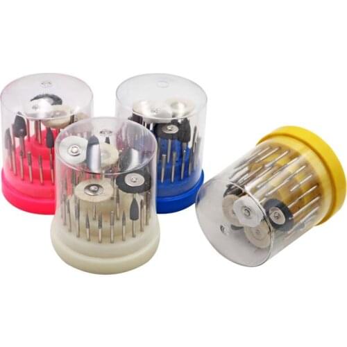 1Set 48 Holes Dental Silicone Rubber Rotary Tungsten Steel Polishing Burs Stand Diamond Burs Drill 2.35mm With Box Dental Tools