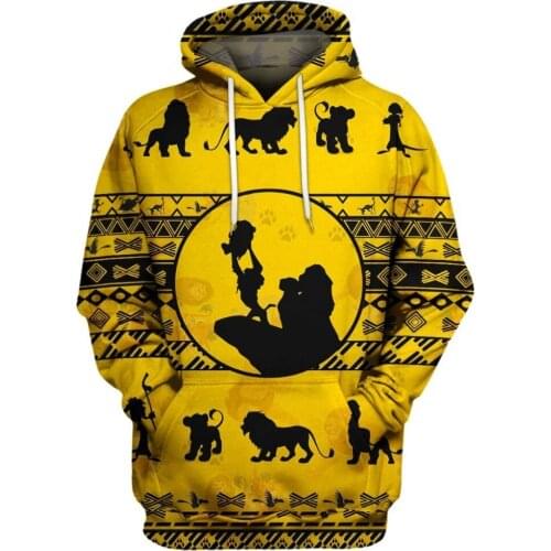 Newest casual the Lion King Simba 3D cartoon hoodies / sweatshirts 3d print the Men women slim long sleeve Hoodies