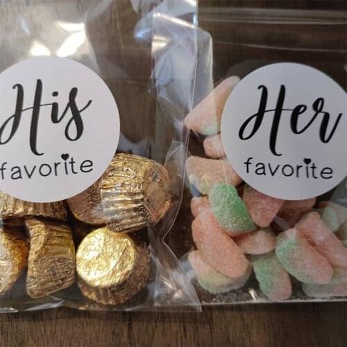 Custom His and Her Favorite Wedding Favor Bags- 20 his and 20 her, add to hotel welcome bag, Matte white, gift for guests