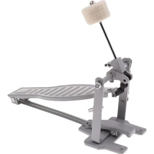 Aluminium Alloy Single Spring Bass Children Drum Pedal Adjustable Stroke with Wool Beater Percussion Replacement Accessories Sil