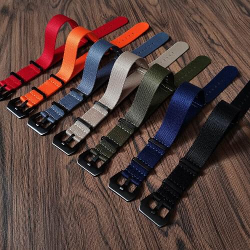 20mm 22mm Seatbelt Watch Band Nylon Nato Strap 007 James Bond Military Replacement Watch Strap Black,Blue,Red,Orange,Green