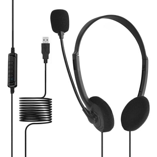 Noise Cancelling Wired Headphones Microphone For Teacher Working Universal USB Headset With Mic For PC Laptop Computer Dropship