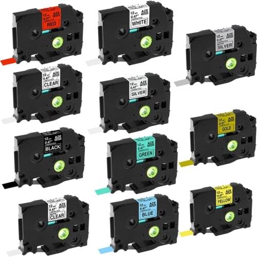 Compatible for Brother P-touch Printer Label Tape Tze-231 Tz-231 12mm Black on White TZ TZe 231 Laminated Ribbons