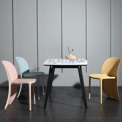 Modern minimalist creative backrest plastic chair net red ins milk tea shop cafe chair dining chair household makeup stool