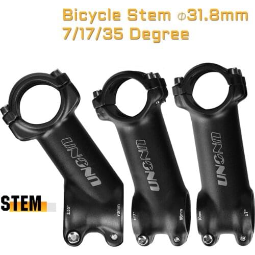 1PC Aluminum Alloy Mountain Bike Road Bike Stem 28.6 /31.8mm 7/17 / 35degree 60/80/90/100/110/120/130mm Aluminum Rod Ultra Light