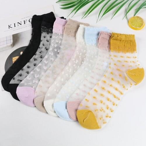 Japanese and Korean Thin Silk Socks Crystal Transparent Socks Summer Thin Transparent Womans Womens Socks Wholesale
