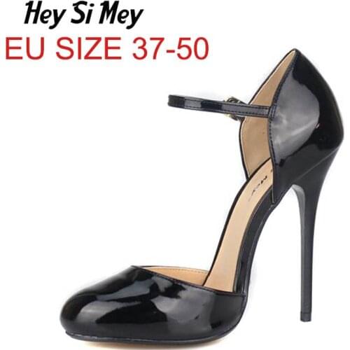 Big Size 37-50 Women Pumps Thin High Heels Shoes women wedding shoes sapato feminino zapatos mujer taconel Ankle Fastener Shoes