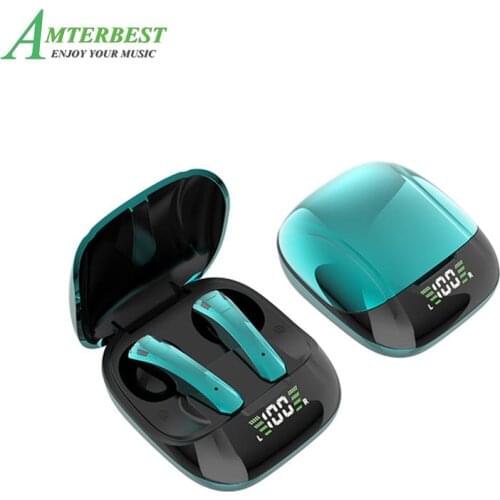 AMTERBEST E68 TWS Bluetooth Earphone Wireless Headphone Stereo Sports Waterproof Earbud Headset With Microphone and Charging Box