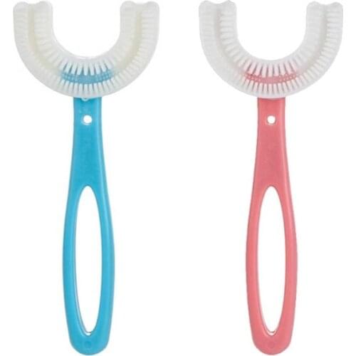 U-Shaped Children Toothbrush Manual Silicone Baby Yoothbrushing Artifact Detal Oral Care Cleaning Brush