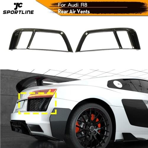 Carbon Fiber Rear Air Vent Cover Trims Canards for Audi R8 2016 - 2018 Rear Bumper Tail Air Intake Covers Trims Winglets Cupwing