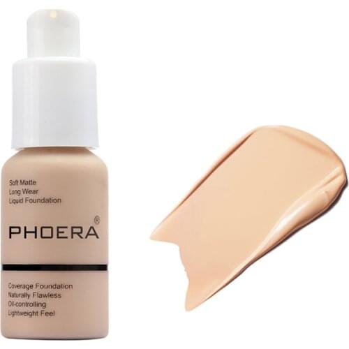 PHEORA Vegan Liquid Foundation Cream Oil Control Full Coverage Face Makeup Concealer Founation