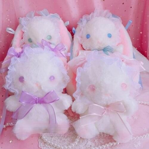 Japanese Sweet Cute Wallet Anime Backpack Itabag Handbag for Women Girl Purse Gothic Lolita Lop-eared Rabbit Bunny Crossbody Bag