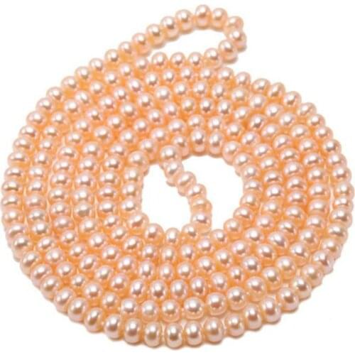 Pearl super Long Sweater Necklace natural freshwater 6-7mm Pink Freshwater Cultured Pearl Sweater Necklace 47" women jewel