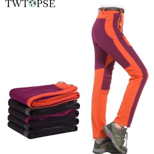 TWTOPSE Winter Women Hiking Pants Softshell Thermal Rainproof Sport Camping Hiking Skiing Pant Windproof Fleece Outdoor Trousers