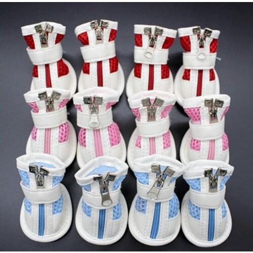 2 Pair Pet Winter Warm Shoes Anti Slip Boots Puppy Cotton Sneakers Zipper Paw Protector Walking Boots Fancy Dress up Clothes