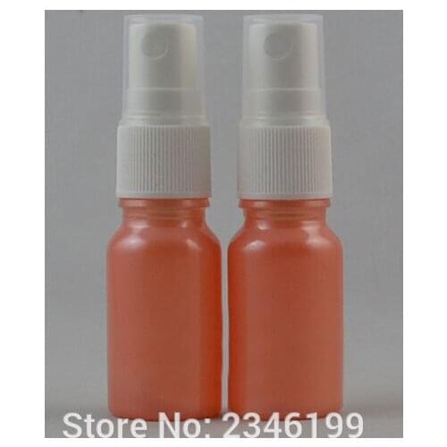 10ML 40pcs/lot Glass Pink Spray Bottle with White Sprayer Nozzle, Empty Glass Cosmetic Packaging Container, Glass Spray Bottle