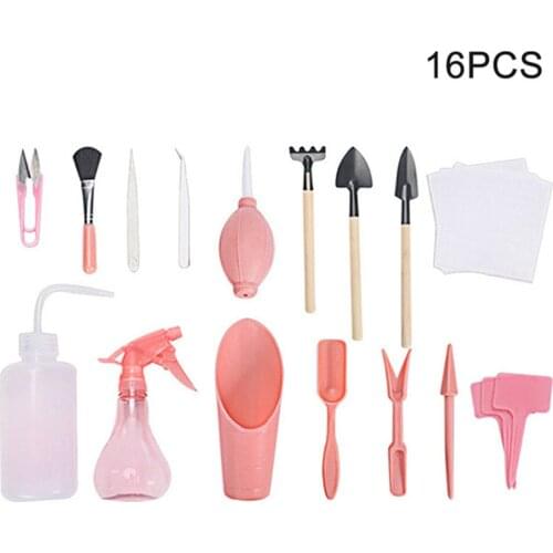 12/16pcs Gardening Tools kit Garden Accessories Transplanting Tools Mini Shovel Brush Widger Succulent Planting Helper