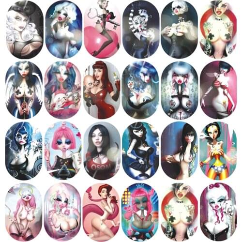 12 Sheets Mix Styles Cartoon Girl Nail Art Water Transfer Decal Sticker For Nail Art Tattoo Nail Decoration Accessories