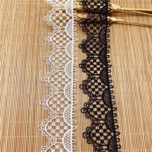 15Y Hollow Polyester Silk Lace Accessories Embroidery Factory Lace Decoration Polyester Barcode Clothing Handmade Trimmings 3.8