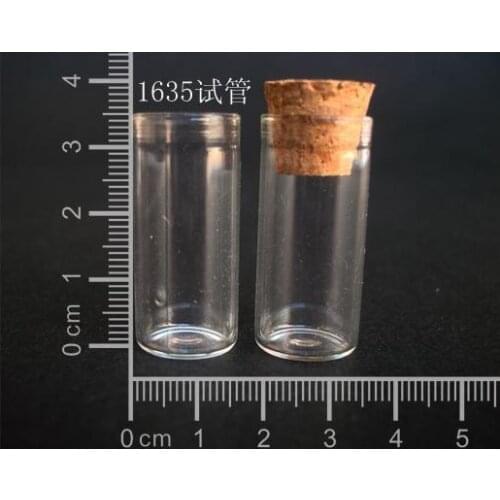 20 pcs 3ml 16x35mm Small Clear Glass Tube Vial Pendant With Cork and Hook For Wedding Holiday Decoration Christmas Gifts