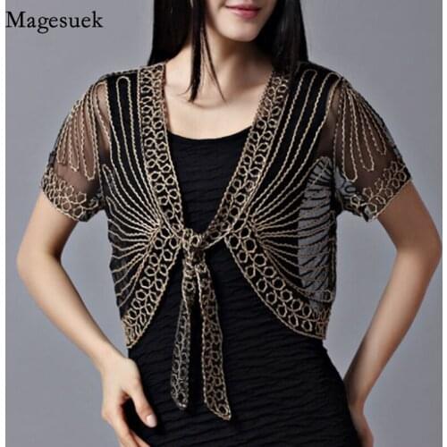 2021 New Plus Size Ladies Tops Fashion Womens Blosue See Through Shawl Chiffon Shirt Lace Hollow Out Crochet Shirts Tops 802E