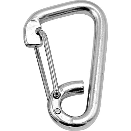 304 Stainless Steel Spring Hook Carabiner Clip Keychain 60mm 80mm 100mm Camping Hiking Outdoor